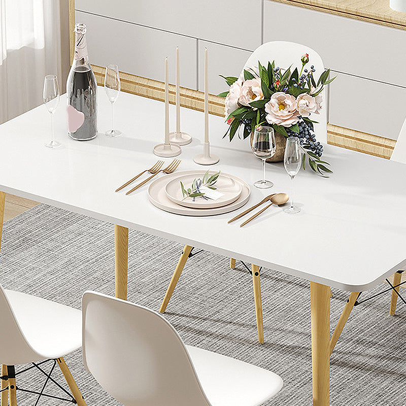 Modern Style Density Plank Wood/white Top Solid Wood Leg Coffee Table