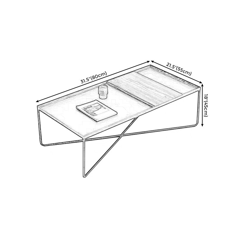 Modern Style Cross Table Base Wrought Iron Black Square & Rectangular Coffee Table
