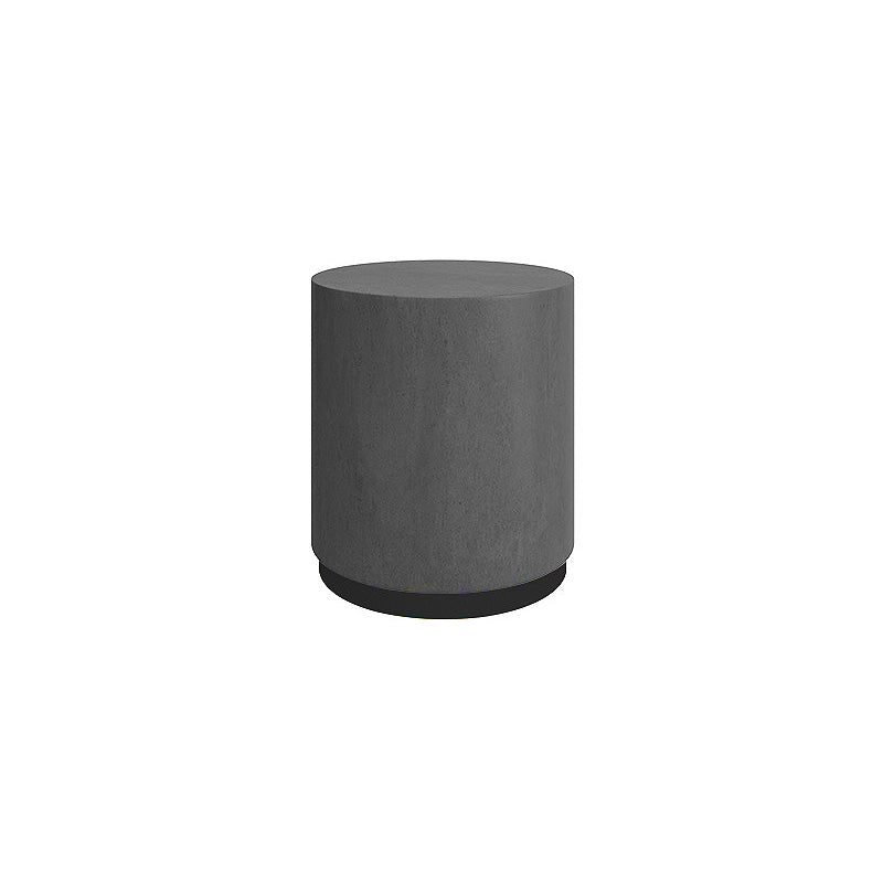 Drum Base Design Black/grey Faux Concrete Top Metal Base Round Coffee Table