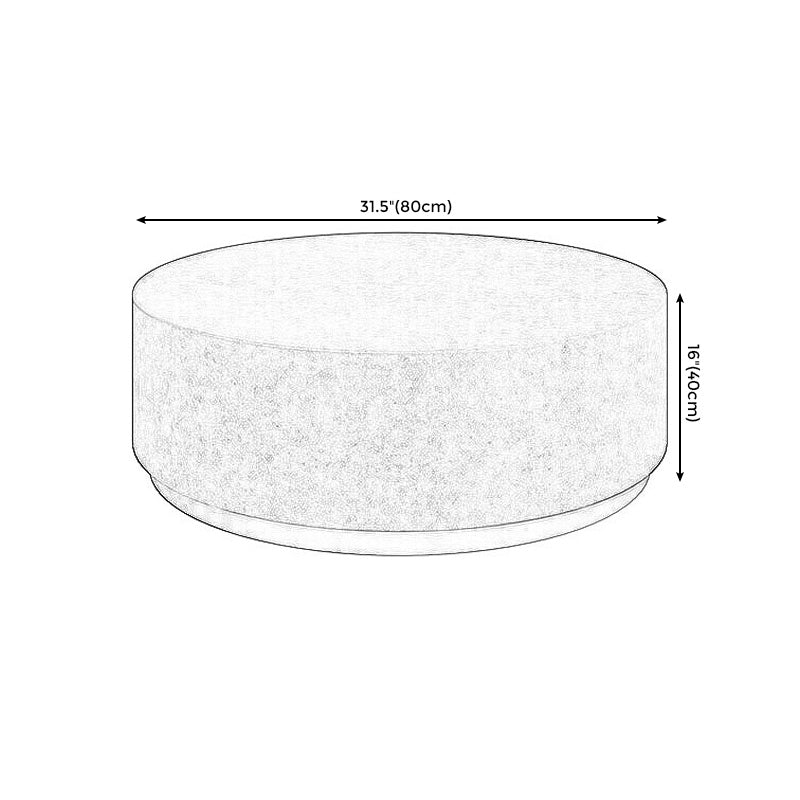 Drum Base Design Black/grey Faux Concrete Top Metal Base Round Coffee Table