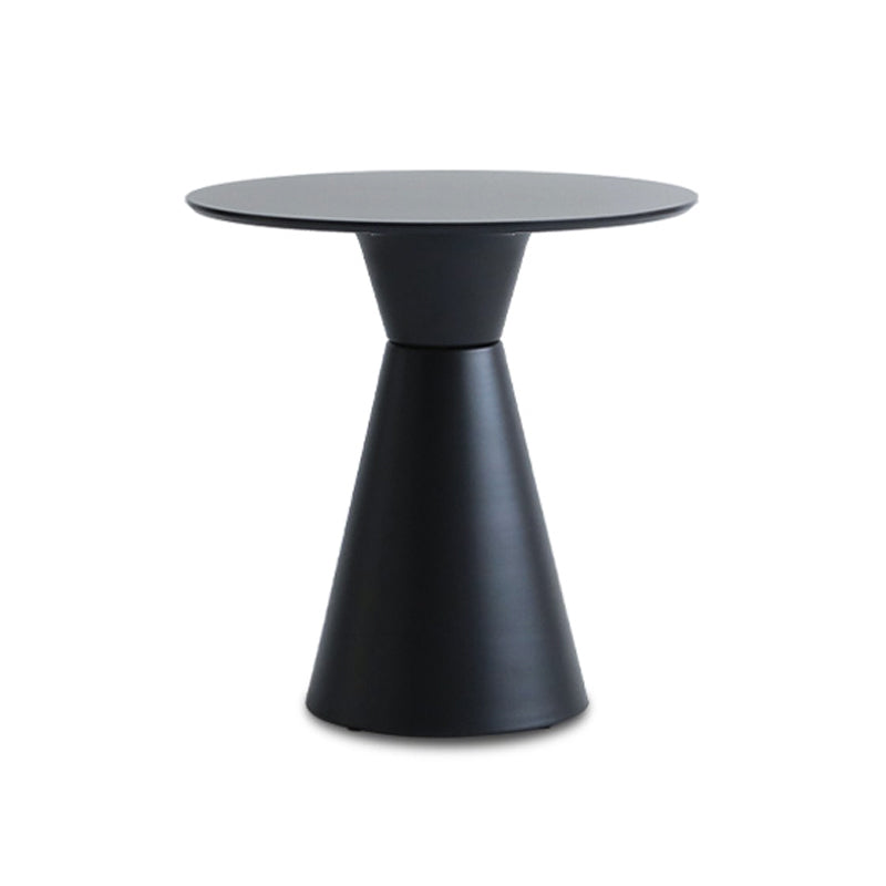 28.3 " H Single Leg Metal Base Solid Color Round Slate Coffee Table For Apartment