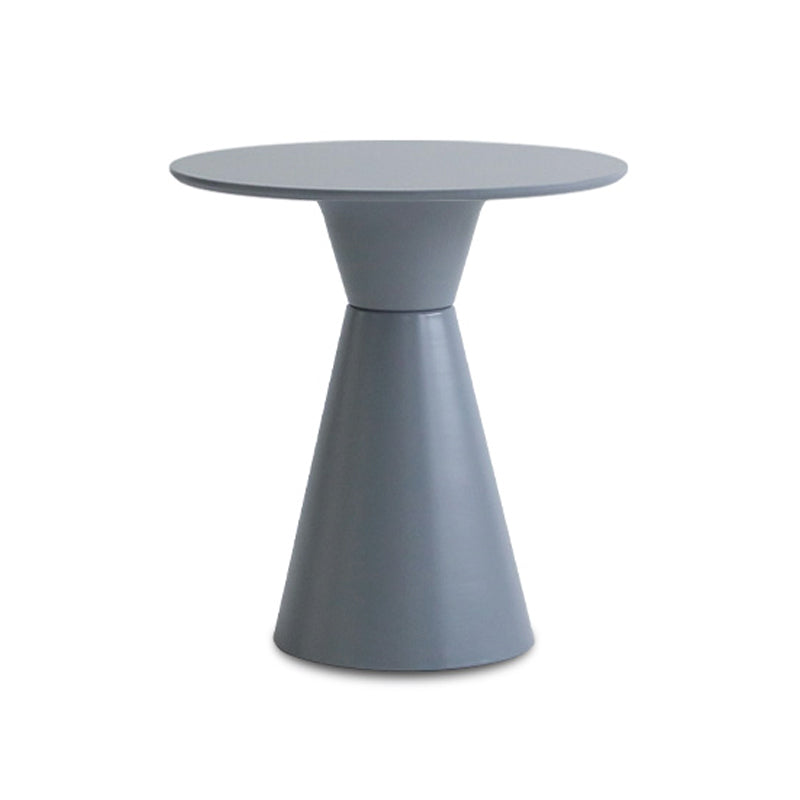 28.3 " H Single Leg Metal Base Solid Color Round Slate Coffee Table For Apartment