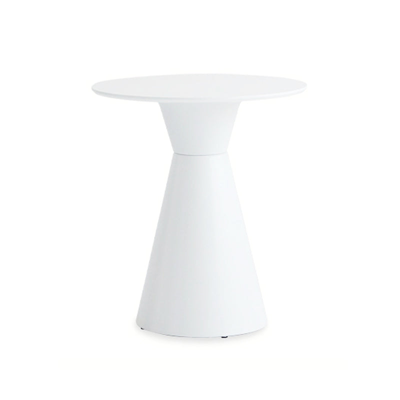 28.3 " H Single Leg Metal Base Solid Color Round Slate Coffee Table For Apartment