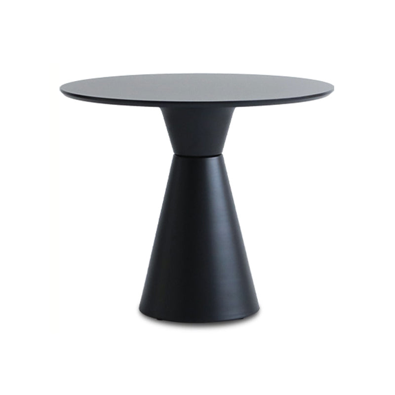 28.3 " H Single Leg Metal Base Solid Color Round Slate Coffee Table For Apartment