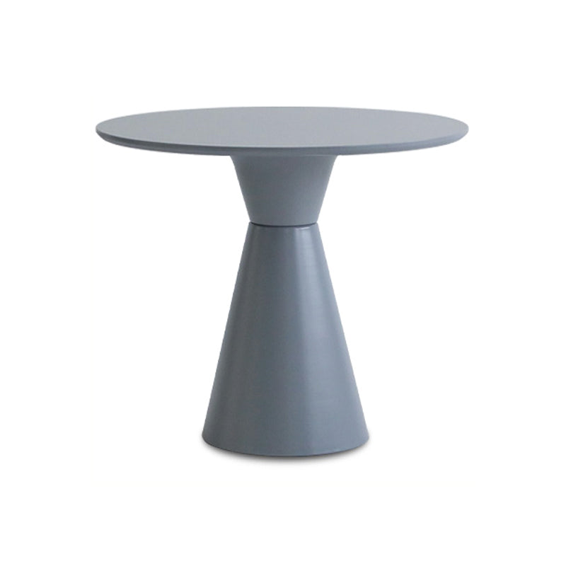 28.3 " H Single Leg Metal Base Solid Color Round Slate Coffee Table For Apartment