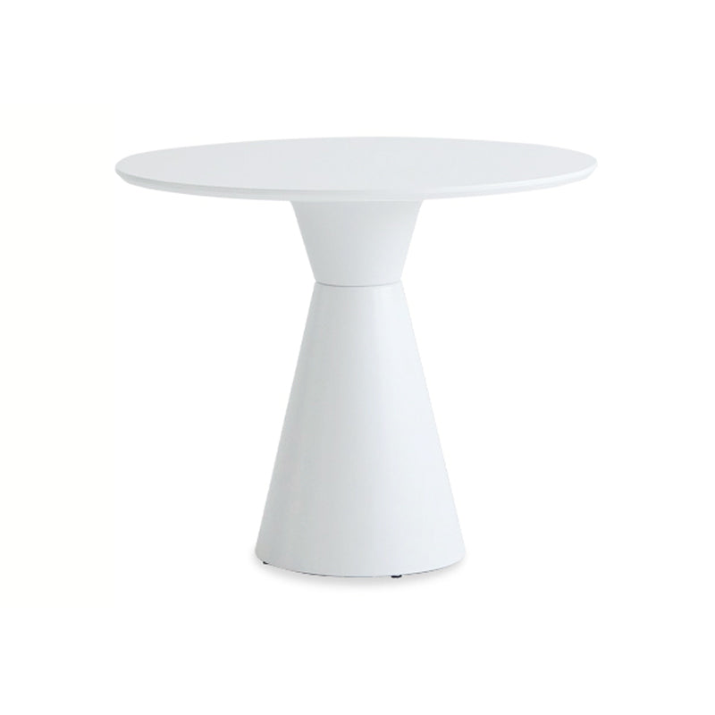 28.3 " H Single Leg Metal Base Solid Color Round Slate Coffee Table For Apartment