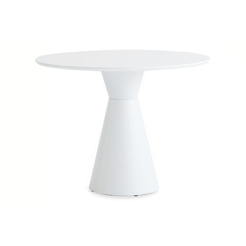 28.3 " H Single Leg Metal Base Solid Color Round Slate Coffee Table For Apartment