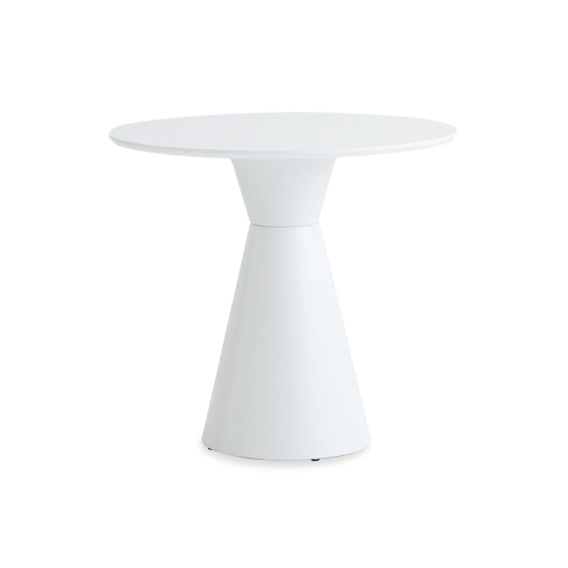 28.3 " H Single Leg Metal Base Solid Color Round Slate Coffee Table For Apartment