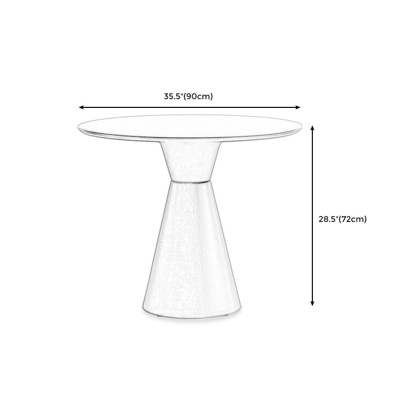 28.3 " H Single Leg Metal Base Solid Color Round Slate Coffee Table For Apartment