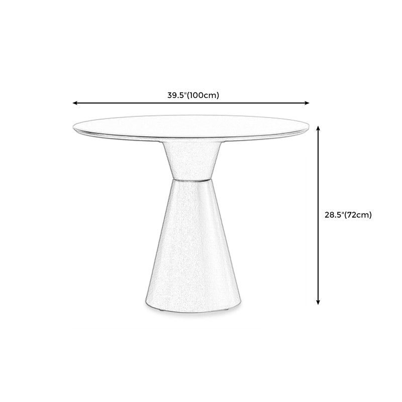 28.3 " H Single Leg Metal Base Solid Color Round Slate Coffee Table For Apartment