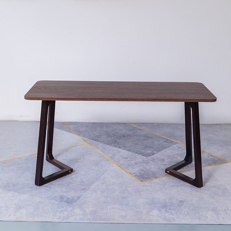Sleigh Shaped Base Design Walnut/wood Rubber Wood Rectangular & Oval Coffee Table
