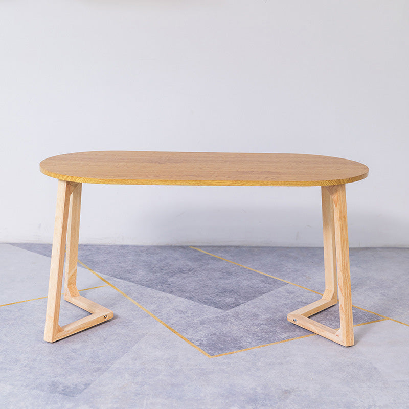 Sleigh Shaped Base Design Walnut/wood Rubber Wood Rectangular & Oval Coffee Table