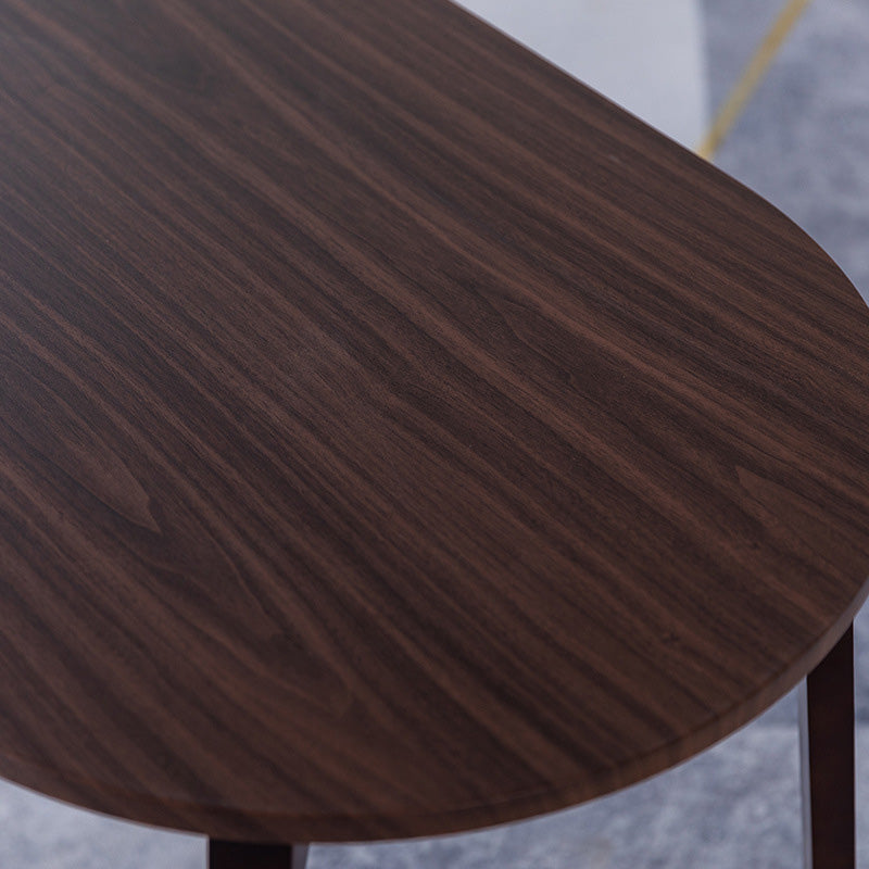 Sleigh Shaped Base Design Walnut/wood Rubber Wood Rectangular & Oval Coffee Table