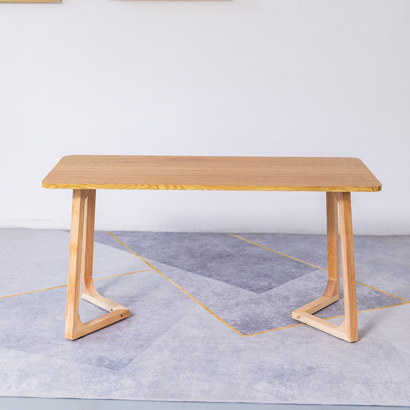 Sleigh Shaped Base Design Walnut/wood Rubber Wood Rectangular & Oval Coffee Table