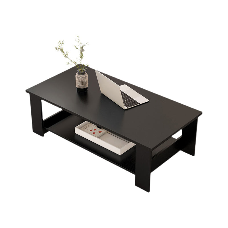 16.5"H Sled Base Square Wooden Top Coffee Table For Living Room