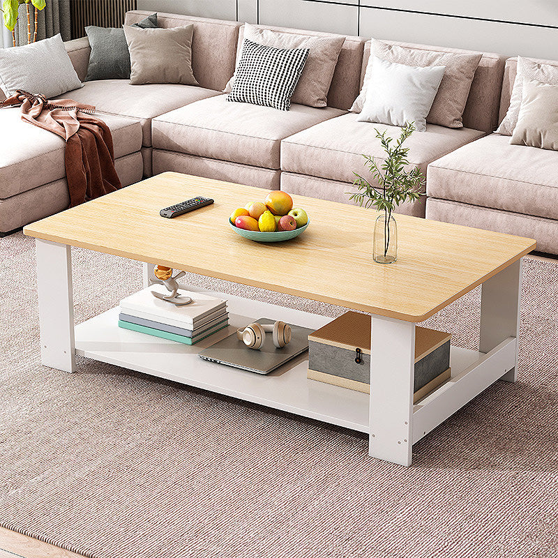 16.5"H Modern Style Wooden Base Top Rectangular Coffee Table