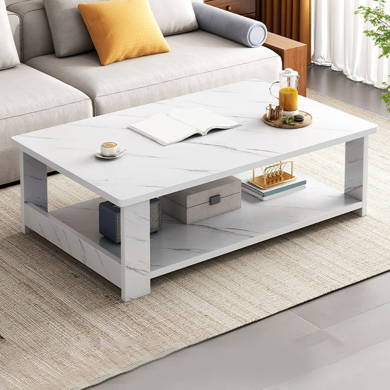 16.5"H Modern Style Wooden Base Top Rectangular Coffee Table