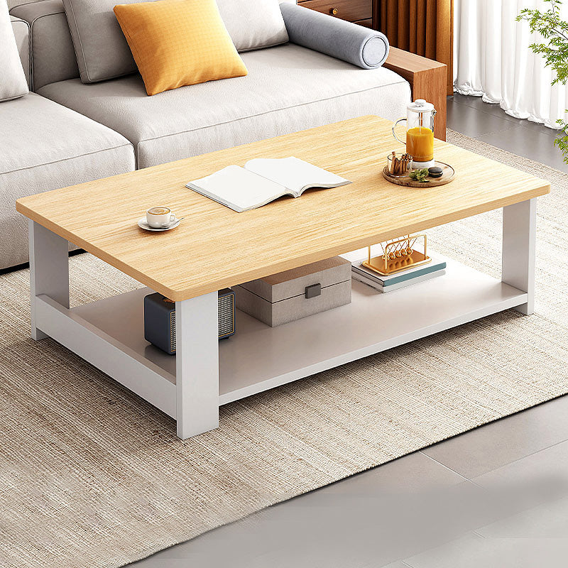 16.5"H Modern Style Wooden Base Top Rectangular Coffee Table