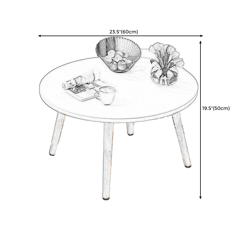 Modern Style Wood Color Solid Wood Base White/wood Color Density Board Top Coffee Table