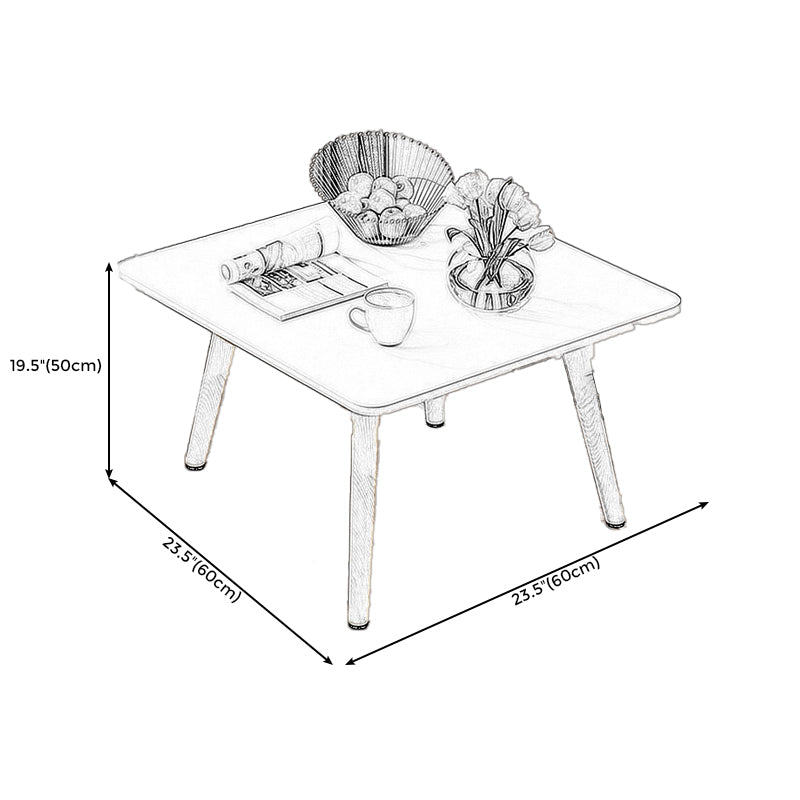 Modern Style Wood Color Solid Wood Base White/wood Color Density Board Top Coffee Table
