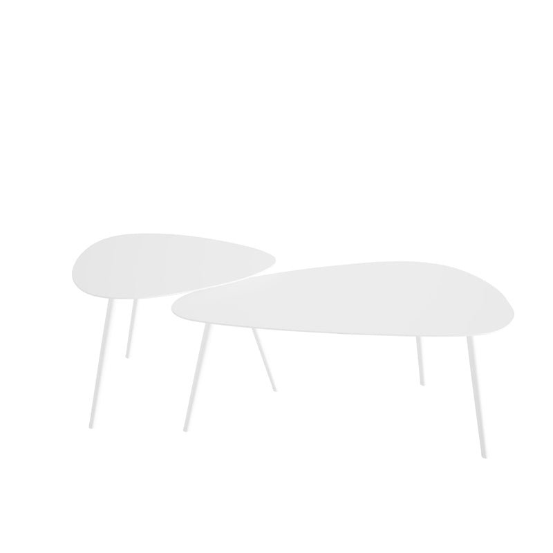 3 Legs Base Metal Black/white Base White/black Free Shape Coffee Table
