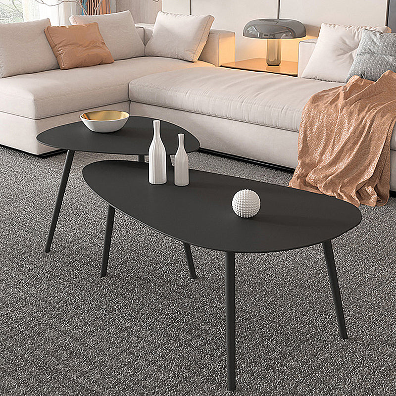 3 Legs Base Metal Black/white Base White/black Free Shape Coffee Table