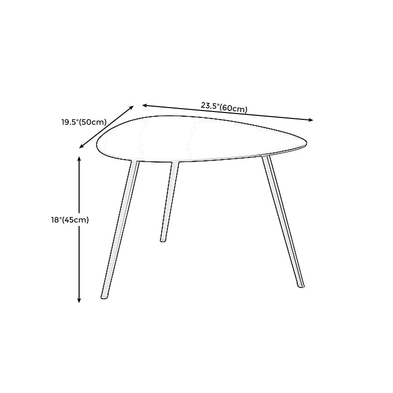 3 Legs Base Metal Black/white Base White/black Free Shape Coffee Table