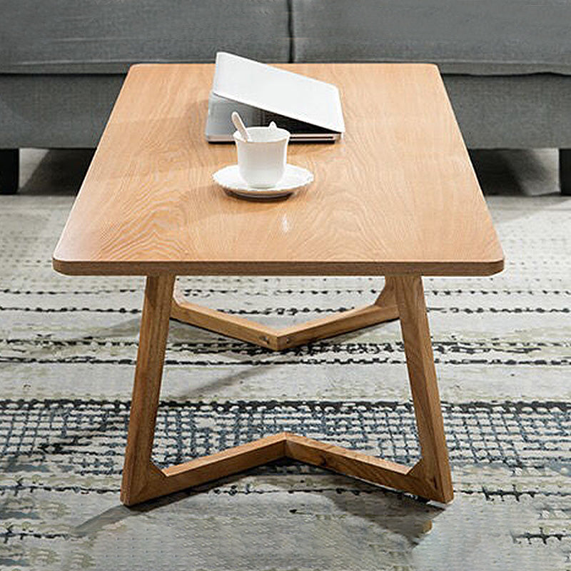 Sleigh-like Base Design Wood/walnut Rubber Wood Craft Coffee Table