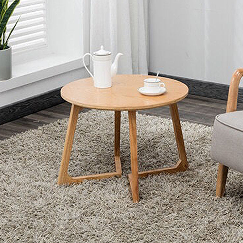 Sleigh-like Base Design Wood/walnut Rubber Wood Craft Coffee Table
