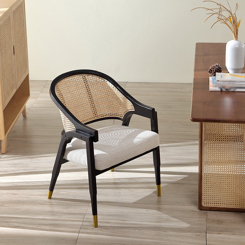Linen Chair Solid Wood Frame Arms Included Chair for Living Room