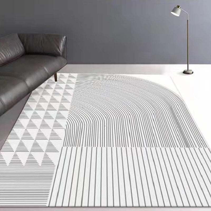Modern Style Line Painting Rug Rectangle Stain Resistant Rug for Home Decor