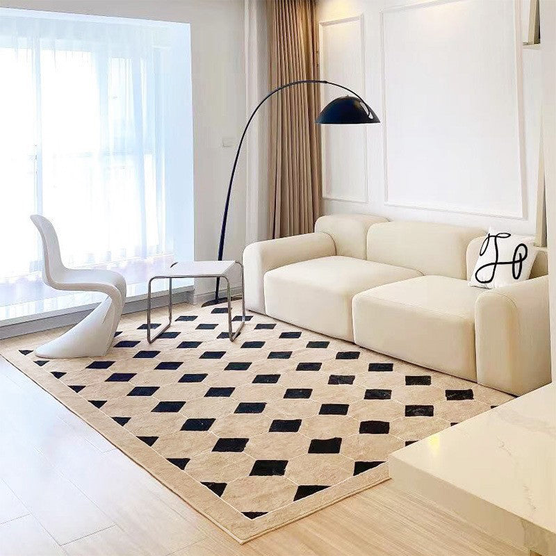 Geometry Patterns Rug Modern Style Rectangle Stain Resistant Rug for Home Decor
