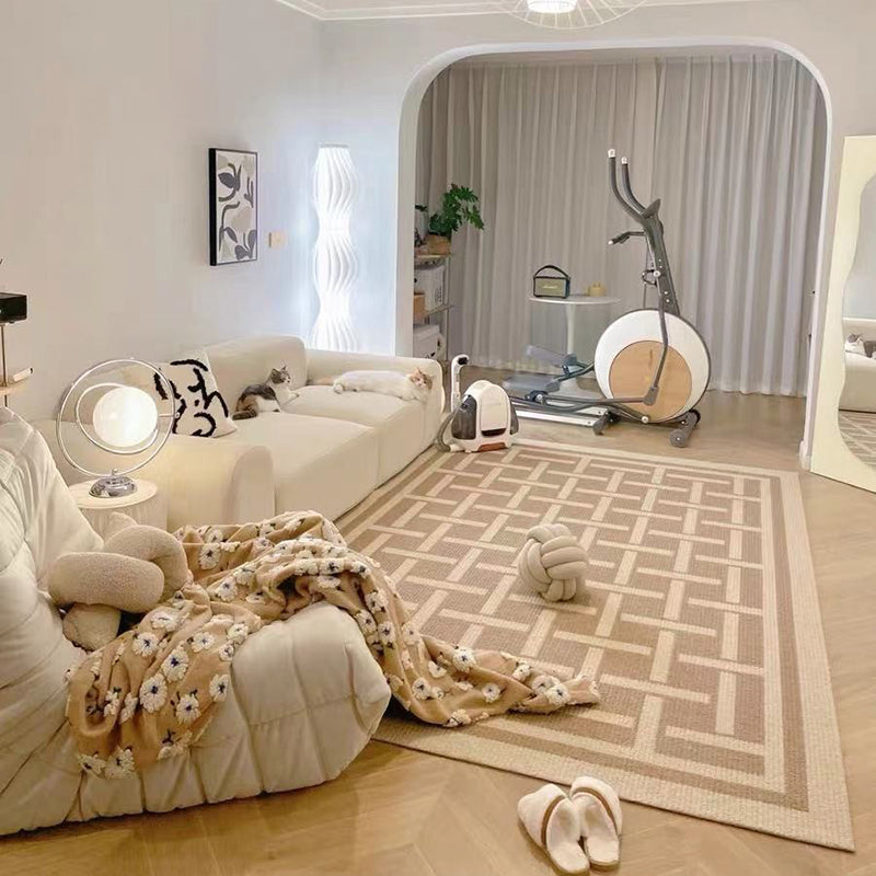 Geometry Patterns Rug Modern Style Rectangle Stain Resistant Rug for Home Decor