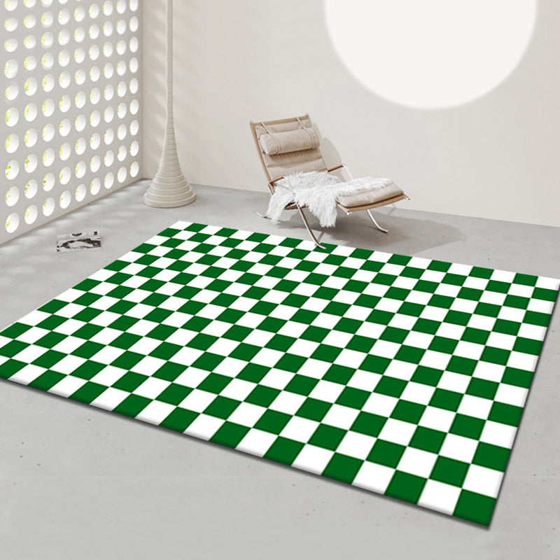 Colorful Lattice Pattern Rug Living Room Carpet Polyester Washable Area Rug