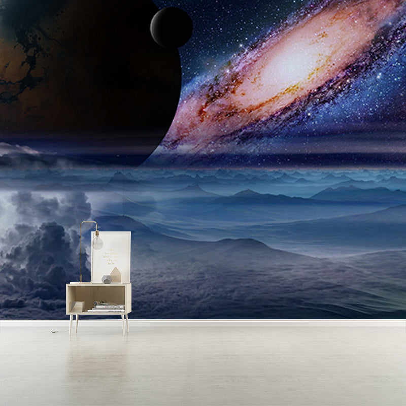 Photography Stain Resistant Wallpaper Nebula Living Room Wall Mural