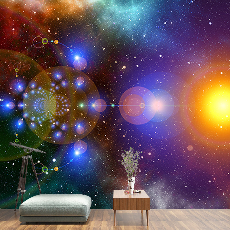 Universe Environment Friendly Resistant Mural Wallpaper Sleeping Room Wall Mural