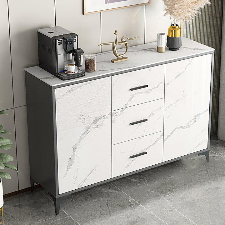 Stone Kitchen Sideboard Cabinet Modern Server Cabinet with Storage