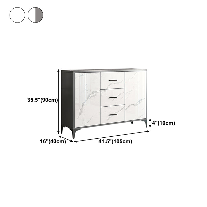 Stone Kitchen Sideboard Cabinet Modern Server Cabinet with Storage