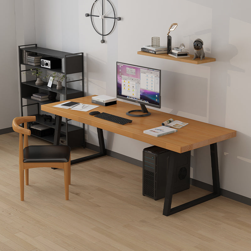 Industrial Style Home Office Desk Rectangle Solid Wood Writing Desk