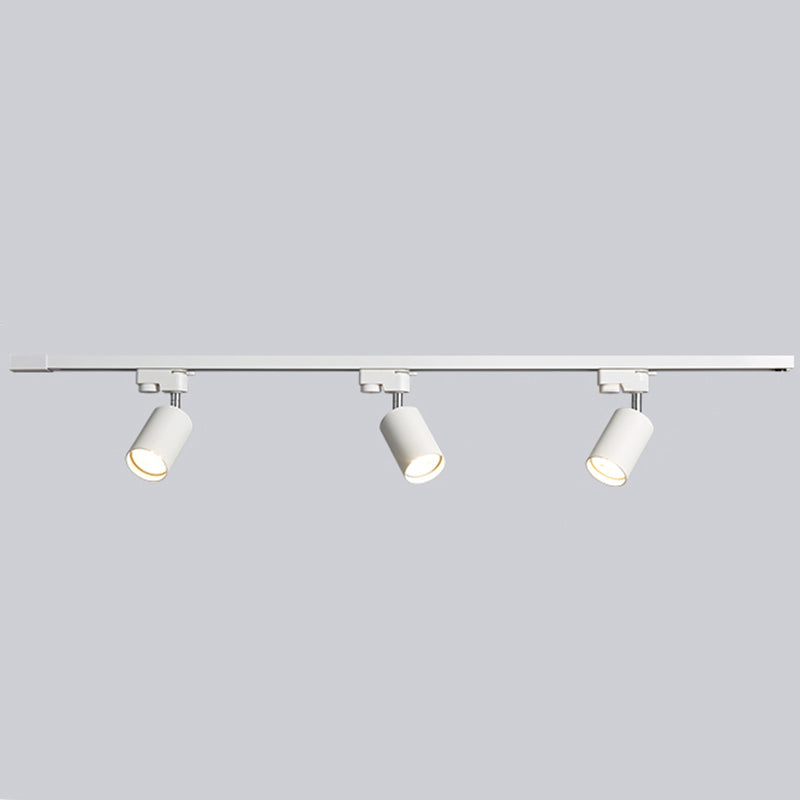 Nordic Cylindrical Metal Track Spotlights Flush Ceiling Track Lighting for Foyer and Cloakroom