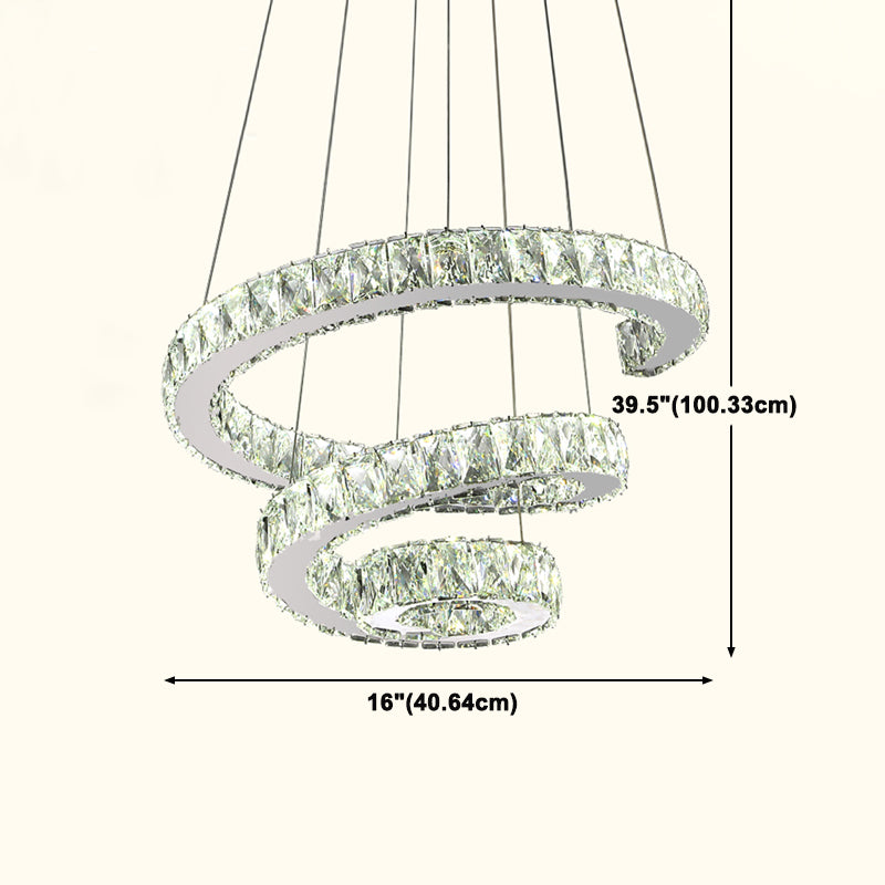 Lumo a sospensione in criminalità intarsiata intarsio a spirale semplicità in acciaio in acciaio in acciaio inossidabile