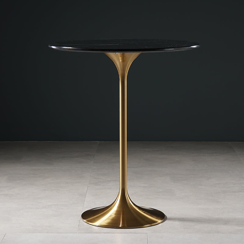 Stone Bar Dining Table Glam Round Bar Table with Pedestal for Dining Room