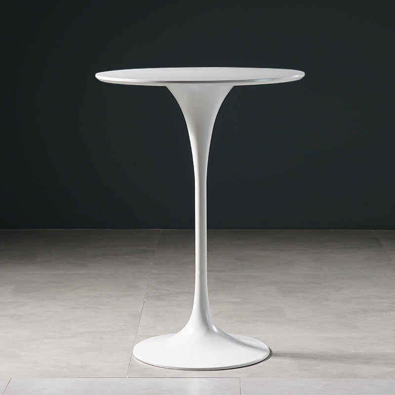 Stone Bar Dining Table Glam Round Bar Table with Pedestal for Dining Room