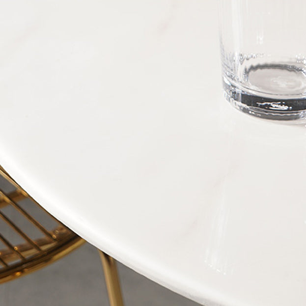 Stone Bar Dining Table Glam Round Bar Table with Pedestal for Dining Room