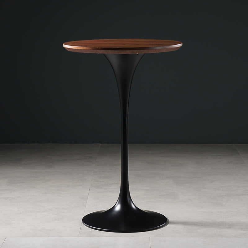 Stone Bar Dining Table Glam Round Bar Table with Pedestal for Dining Room