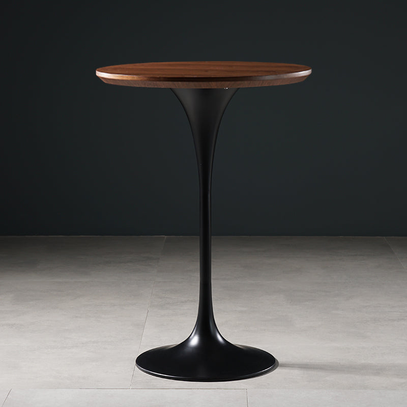 Stone Bar Dining Table Glam Round Bar Table with Pedestal for Dining Room