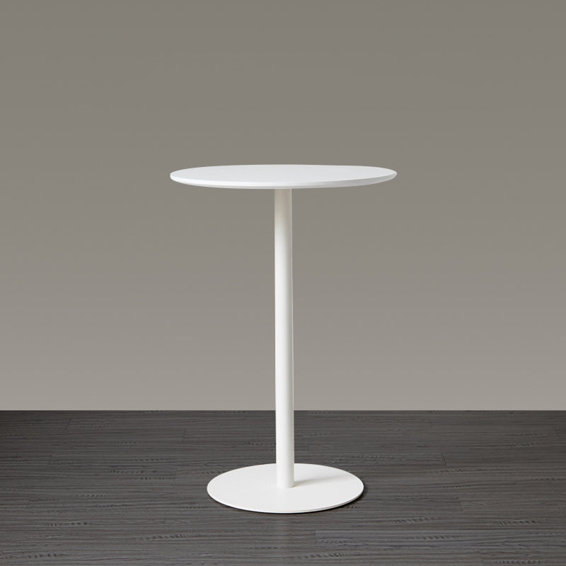 Wood Bar Dining Table Modern Round Bar Table with Pedestal for Dining Room