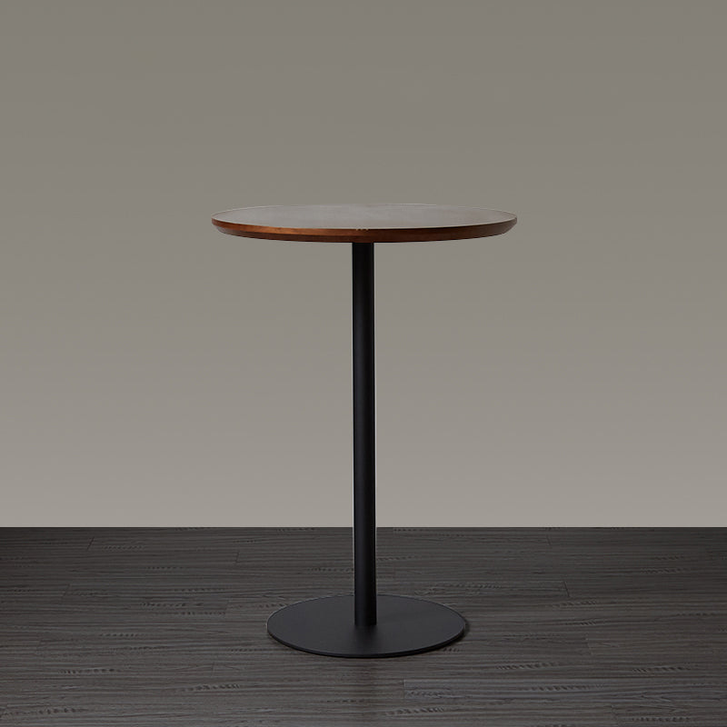 Wood Bar Dining Table Modern Round Bar Table with Pedestal for Dining Room