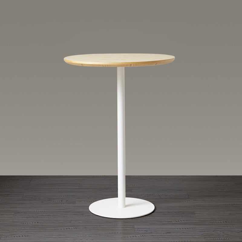 Wood Bar Dining Table Modern Round Bar Table with Pedestal for Dining Room