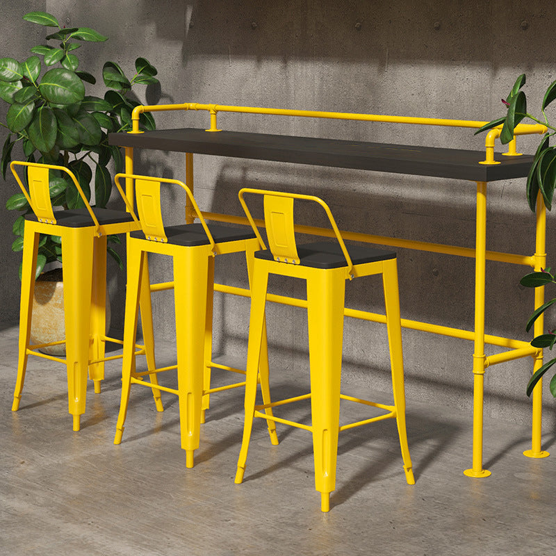 Modern Black and Yellow Bistro Bar Table Balcony Metal Height Cocktail Table